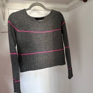 Gray and Pink Cashmere Sweater XS